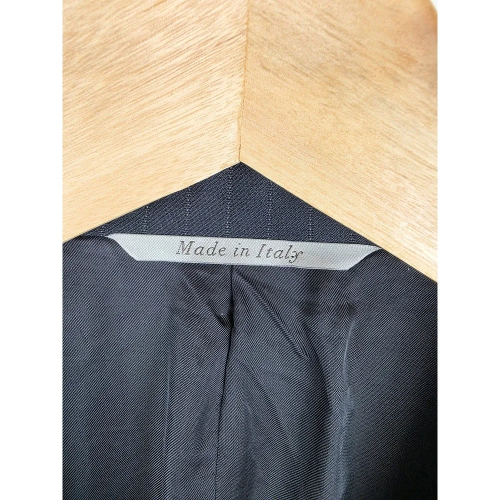 Canali 1934 2Pc Pinstripe Suit Mens 44L Gray 100% Wool Made in Italy Notch